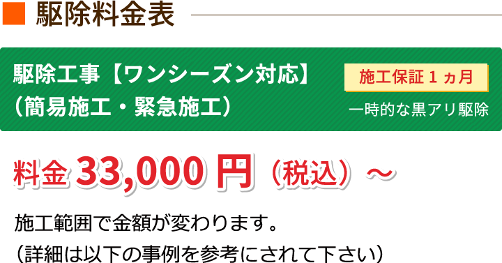 黒アリ駆除の料金 事例 兵庫での黒アリ駆除なら生態まで熟知しているサニマイト トーメーへ